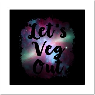 Let's Veg Out Funny 80's Design Posters and Art